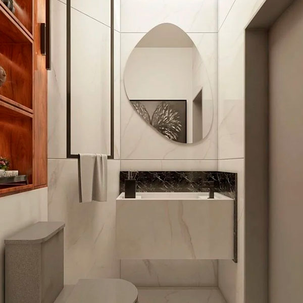 espelho orgânico para lavabo